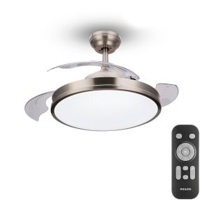Deckenventilator mit Lampe Philips Atlas 35 W 28 W 4500 Lm Nickel (2700 K)