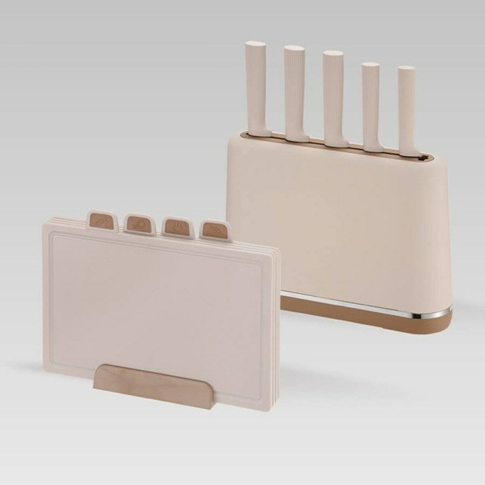 Set of Kitchen Knives and Stand Feel Maestro MR-1412-BEIGE