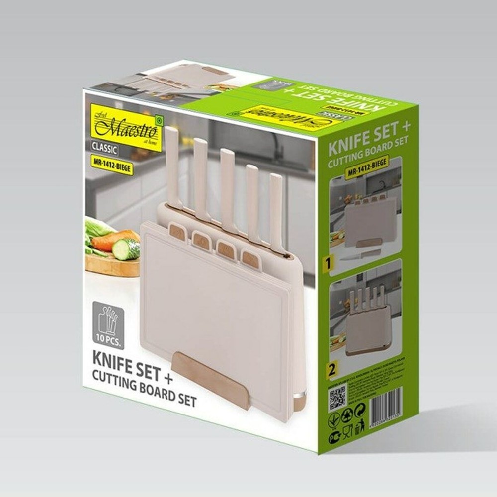 Küchenmesserset und Halterung Feel Maestro MR-1412-BEIGE