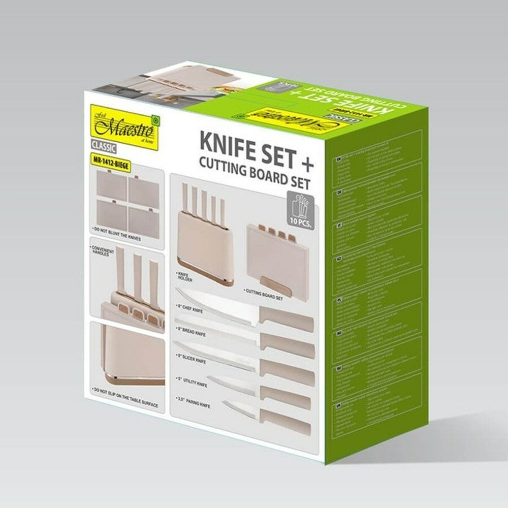 Küchenmesserset und Halterung Feel Maestro MR-1412-BEIGE
