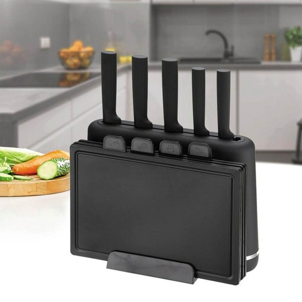 Set of Kitchen Knives and Stand Feel Maestro MR-1412-BLACK