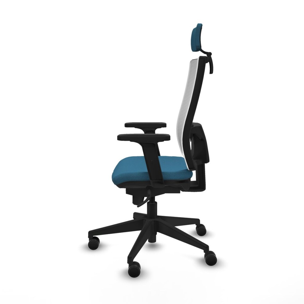 Chaise de Bureau avec Appui-tête Piqueras y Crespo 2D066N2 Blanc Vert pétrole