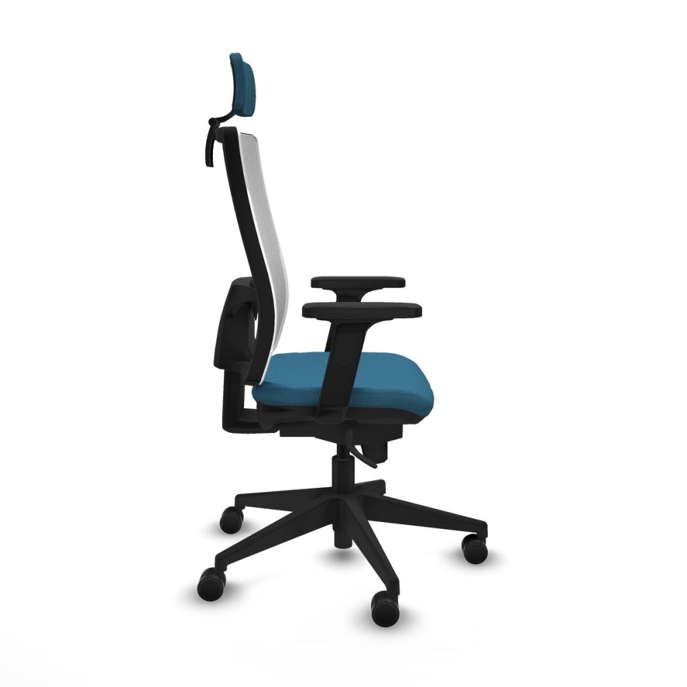 Chaise de Bureau avec Appui-tête Piqueras y Crespo 2D066N2 Blanc Vert pétrole