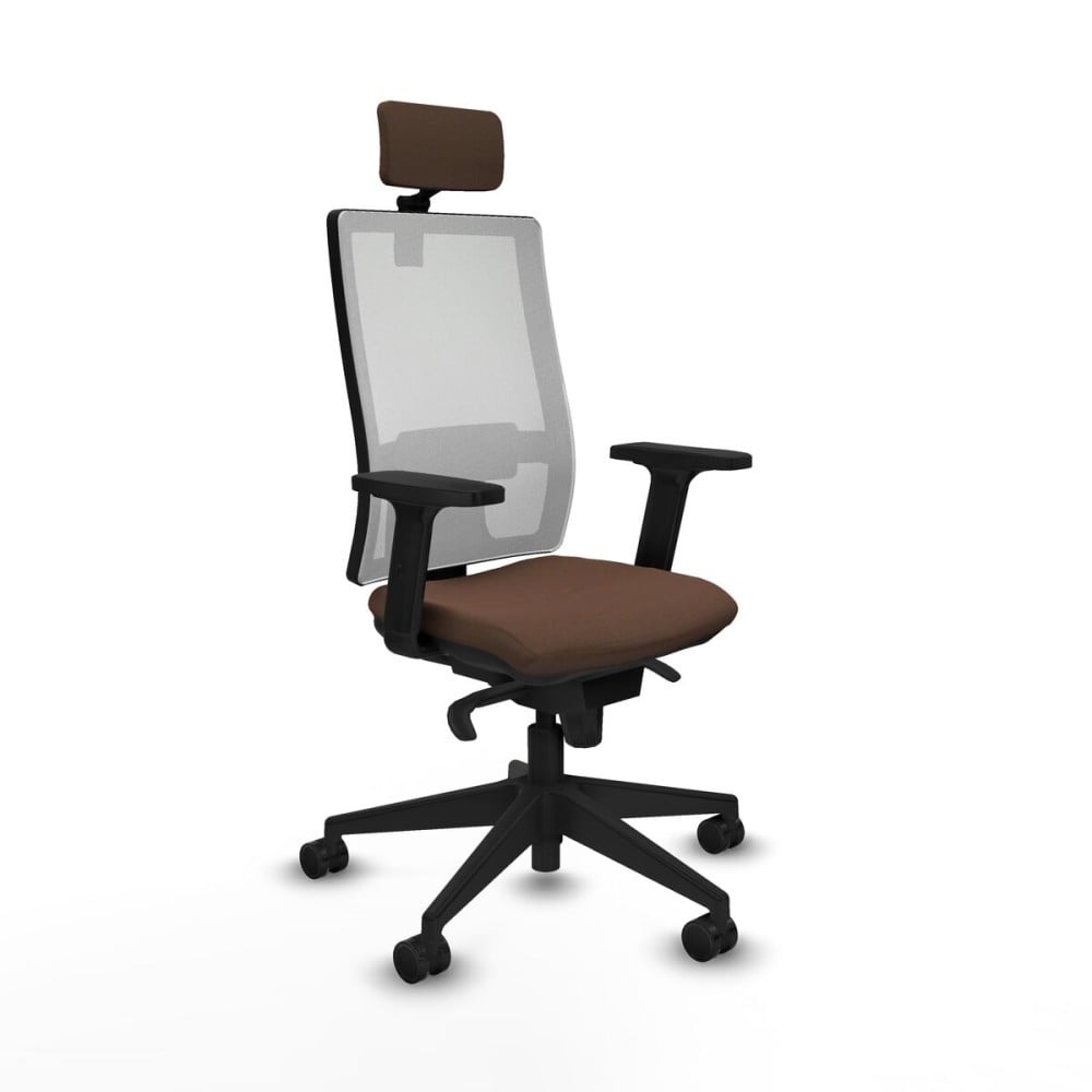 Bürostuhl mit Kopfstütze Piqueras y Crespo 2D066N2 Weiß Dunkelbraun