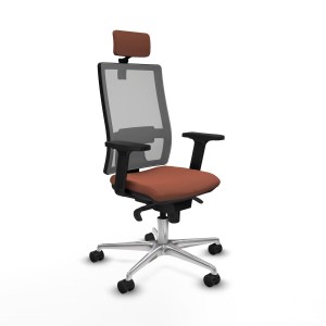 Office Chair with Headrest Piqueras y Crespo 2D086N2 Brown Grey