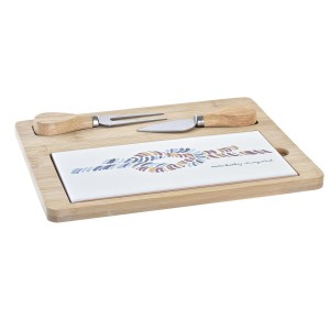 Cheese board DKD Home Decor Bamboo Stoneware 24,5 x 20 x 1,2 cm Sailor
