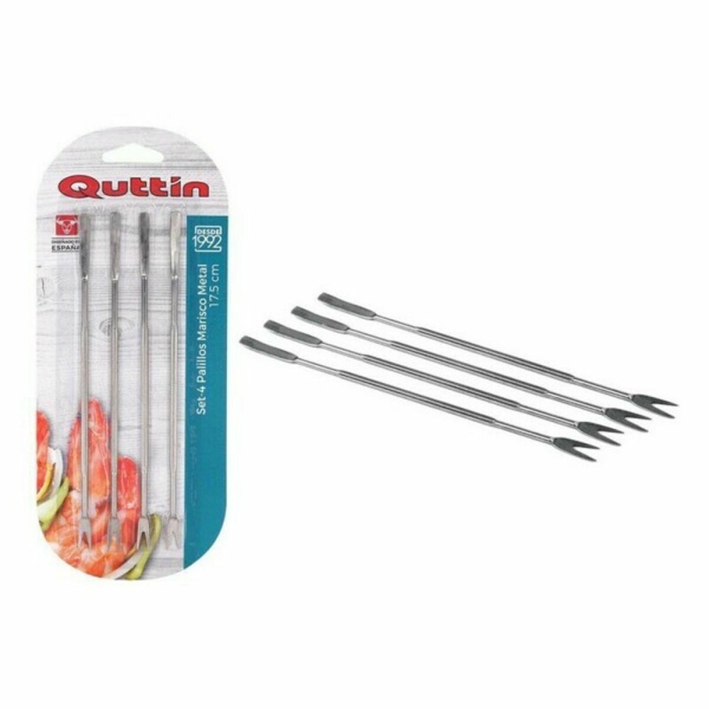 Stäbchen für Meeresfrüchte Quttin Metall 4 Stücke (4 pcs)