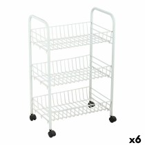 Chariot à légumes Confortime Blanc Métal 3 Etagères 40 x 26 x 62 cm (6 Unités)