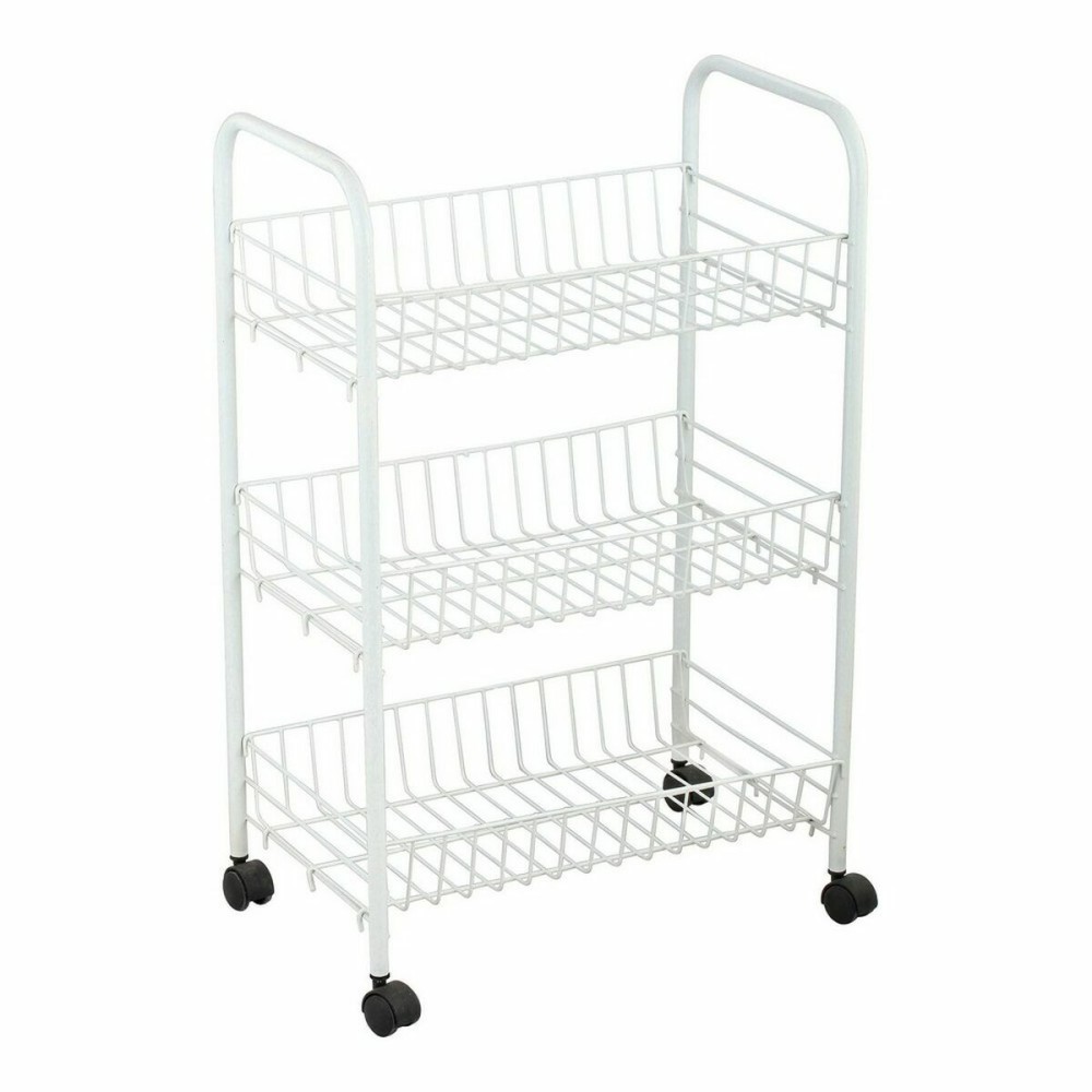 Chariot à légumes Confortime Blanc Métal 3 Etagères 40 x 26 x 62 cm (6 Unités)