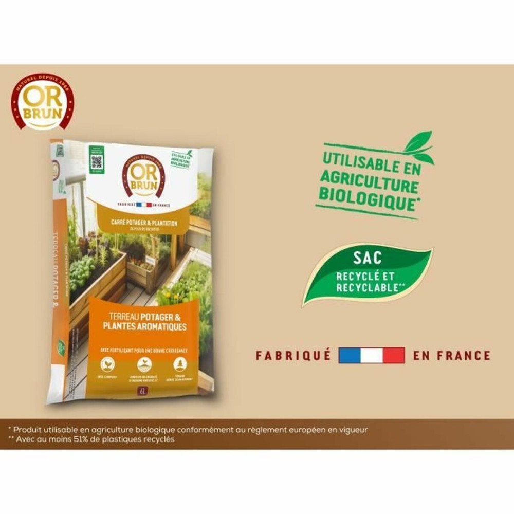 Terreau d'empotage OR BRUN 6 L