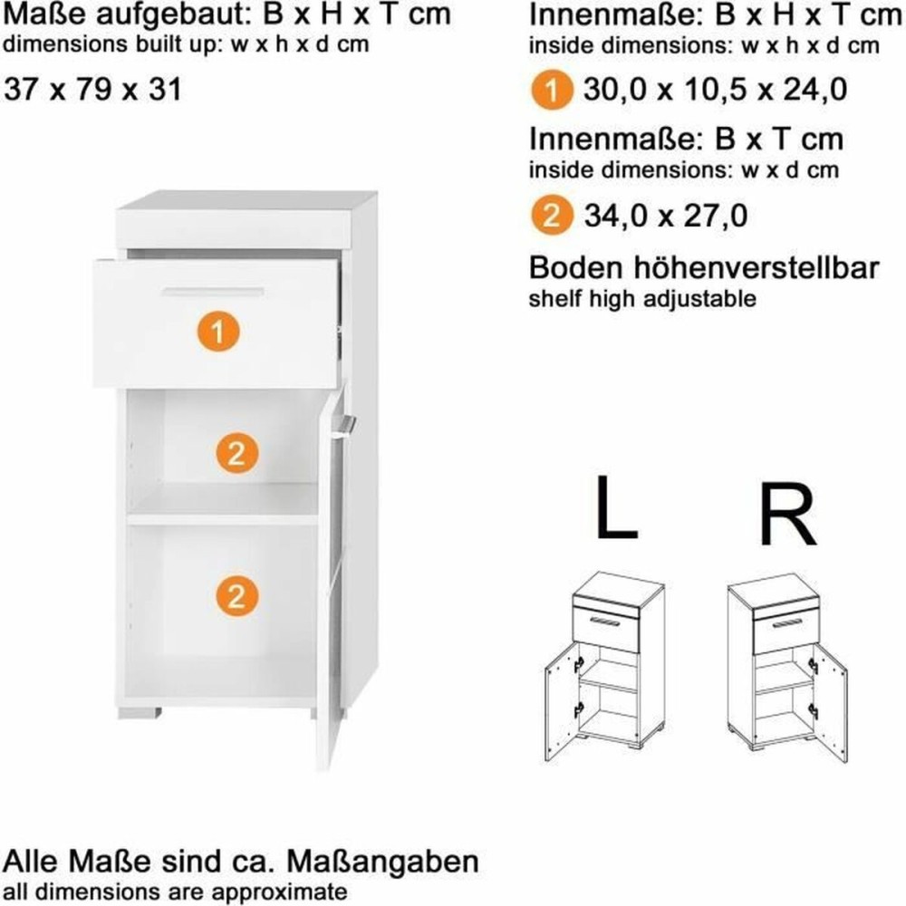 Occasional Furniture Trendteam White 37 x 31 x 79 cm