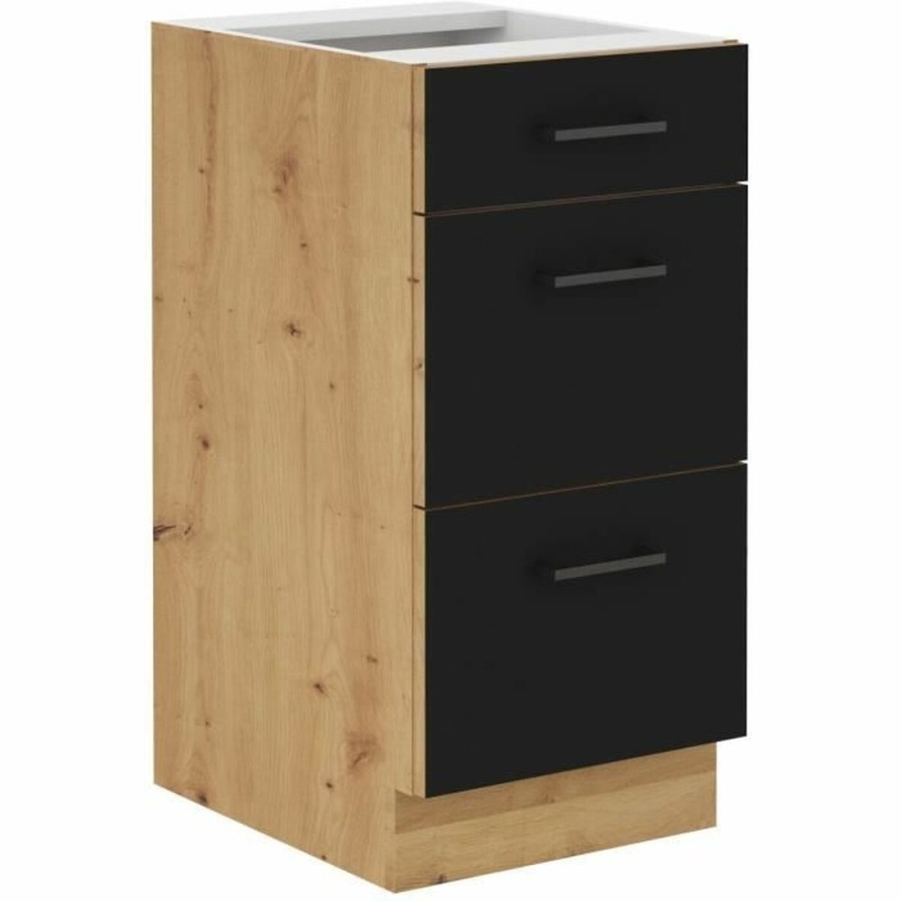 Kücheneinheit Schwarz noir Matte Hinterseite 40 cm