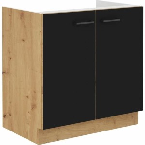 Spültisch Schwarz noir Matte Hinterseite 80 cm