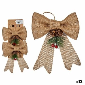 Weihnachtsdekoration Set Krist+ 65563 Braun Rot grün 14 x 3 x 19 cm Schleife (12 Stück)