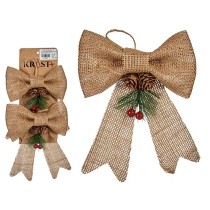 Weihnachtsdekoration Set Krist+ 65563 Braun Rot grün 14 x 3 x 19 cm Schleife (12 Stück)