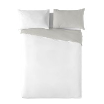 Housse de Couette Naturals Colors Réversible Blanc Gris clair Lit 1 persone