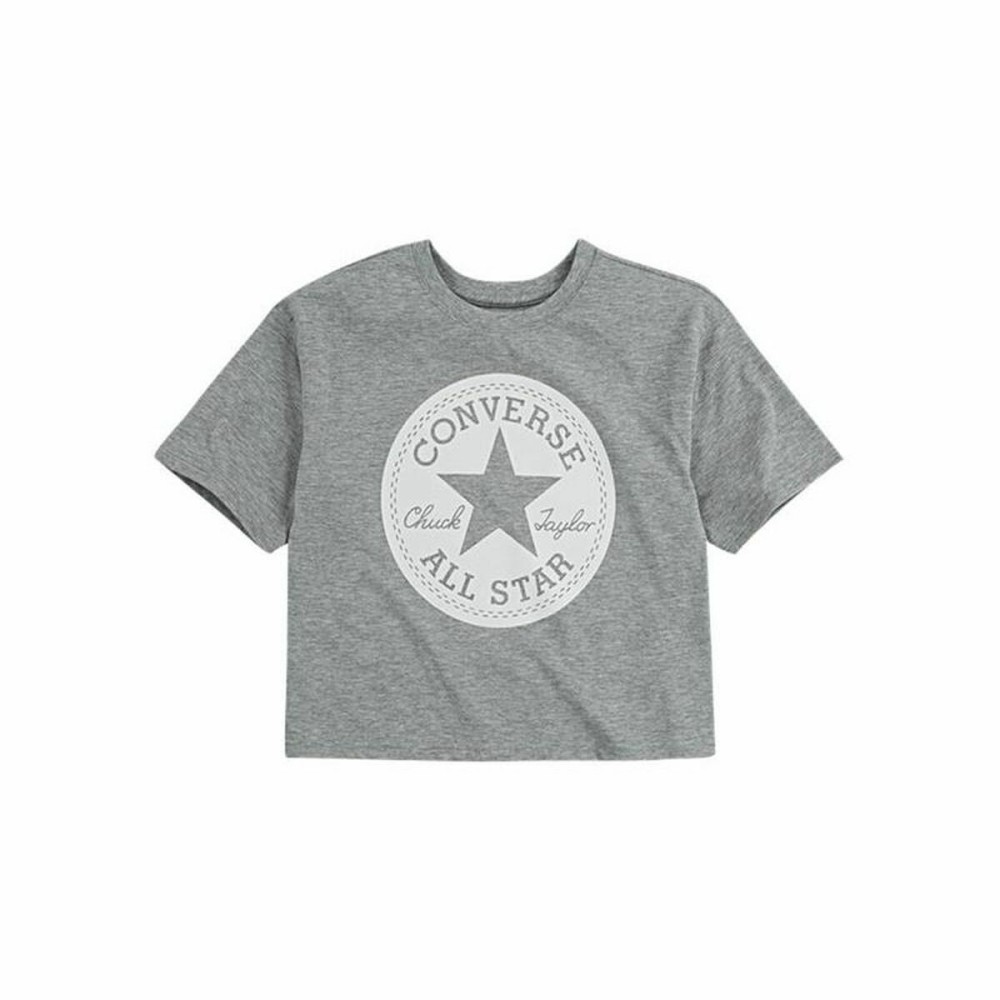 Kurzarm-T-Shirt Converse Chuck Patch Boxy Grau