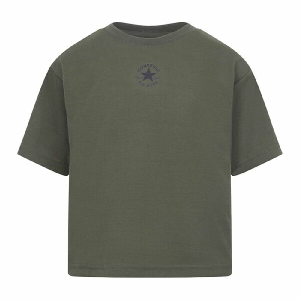 Kurzarm-T-Shirt für Kinder Converse Chuck Patch Boxy Olive