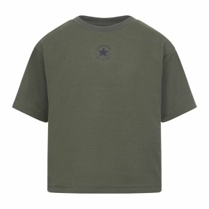 Kurzarm-T-Shirt für Kinder Converse Chuck Patch Boxy Olive