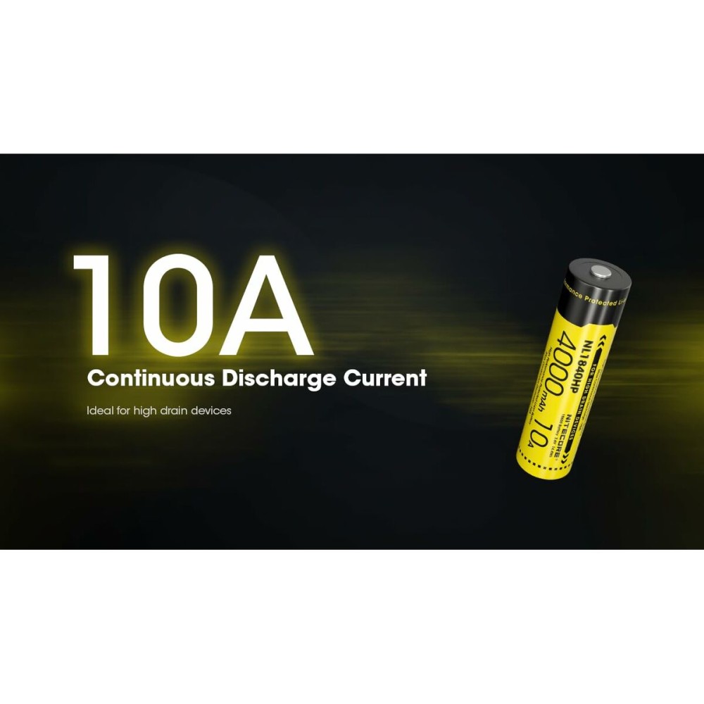 Rechargeable Batteries Nitecore NT-NL1840HP 4000 mAh 3,6 V 18650