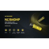 Rechargeable Batteries Nitecore NT-NL1840HP 4000 mAh 3,6 V 18650