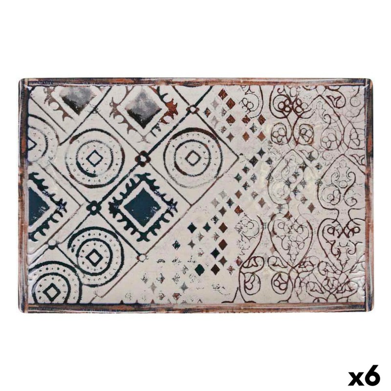 Plat à Gratin La Mediterránea Grecia Porcelaine Rectangulaire 30 x 20 x 2,5 cm (6 Unités)