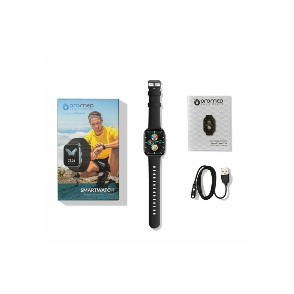 Montre intelligente Oromed ORO FIT PRO GT BLACK Noir Gris 1,78"