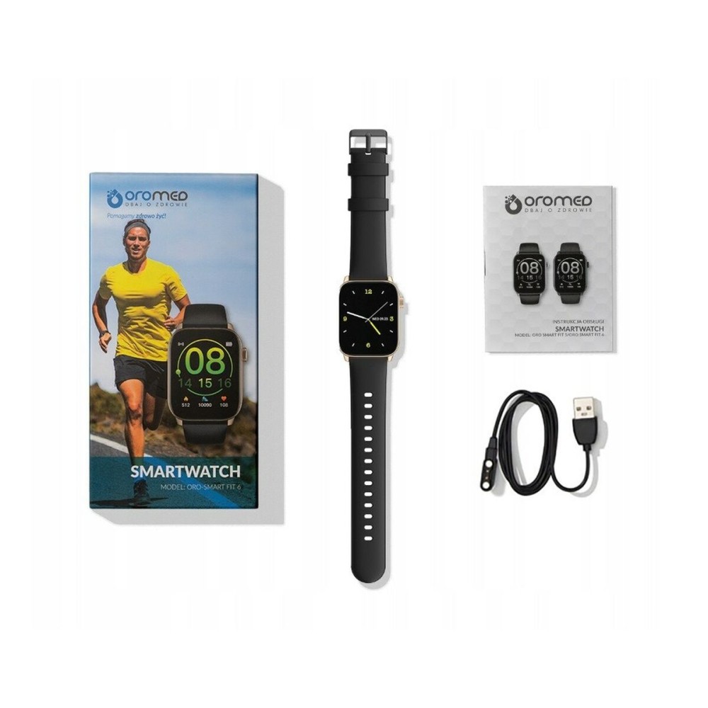 Montre intelligente Oromed ORO SMART FIT 6 Noir Doré 1,69"