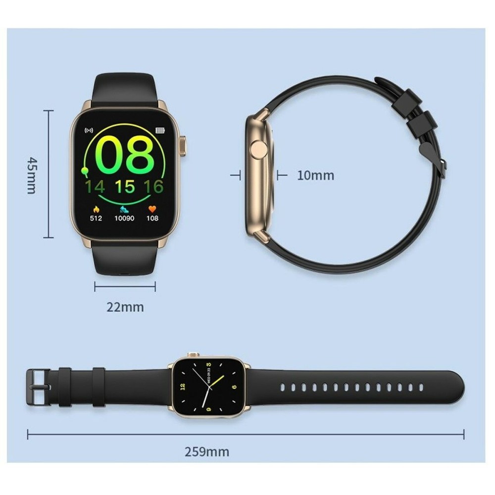 Montre intelligente Oromed ORO SMART FIT 6 Noir Doré 1,69"