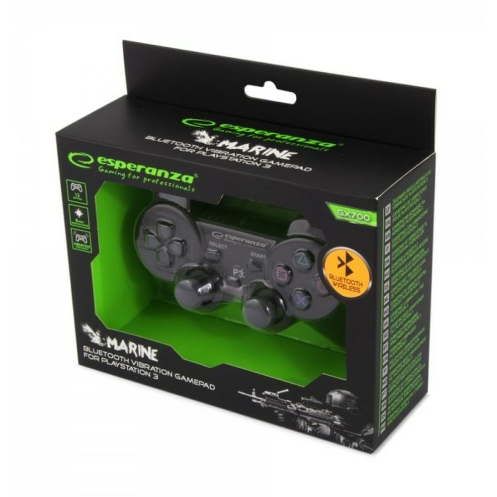 Commande Gaming Sans Fil Esperanza Marine GX700 Noir Bluetooth PlayStation 3