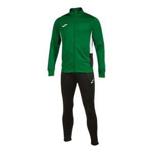 Tracksuit for Adults Joma Sport Danubio II Black Green Children's Men 2 Pieces