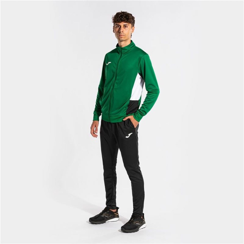Tracksuit for Adults Joma Sport Danubio II Black Green Children's Men 2 Pieces