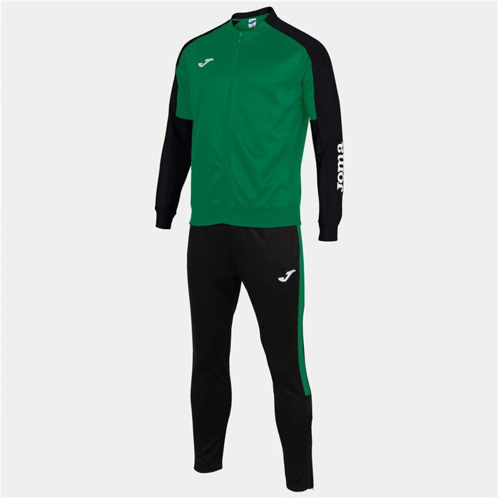 Tracksuit for Adults Joma Sport Eco Championship Black Green Children's Men 2 Pieces