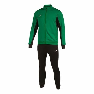 Tracksuit for Adults Joma Sport Derby Black Green Children's Men 2 Pieces