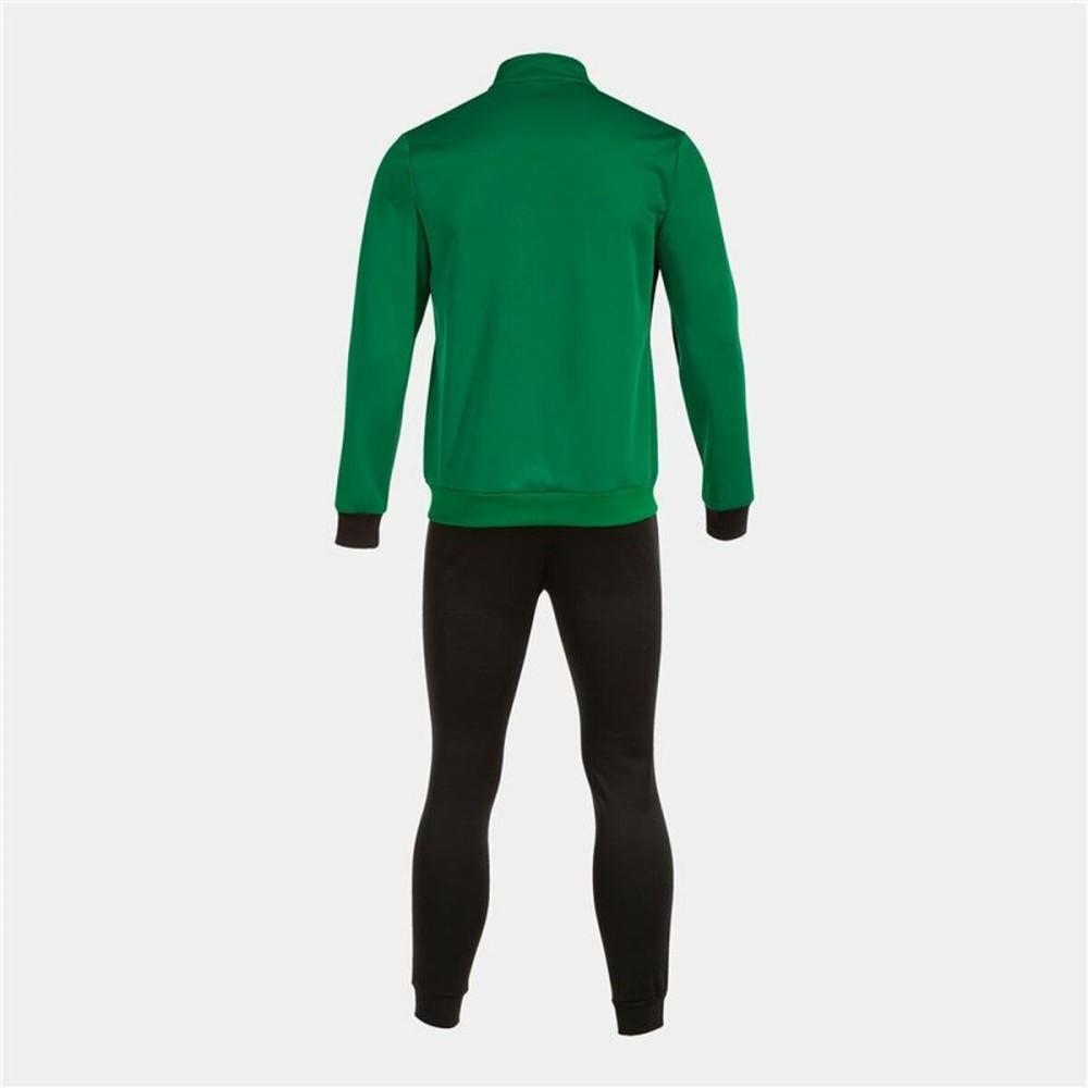 Tracksuit for Adults Joma Sport Derby Black Green Children's Men 2 Pieces