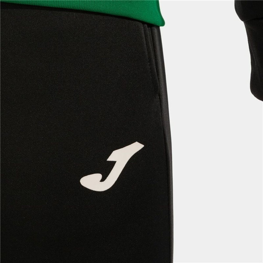 Tracksuit for Adults Joma Sport Derby Black Green Children's Men 2 Pieces