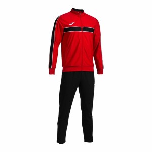 Tracksuit for Adults Joma Sport Victory Black Red Children's Men 2 Pieces