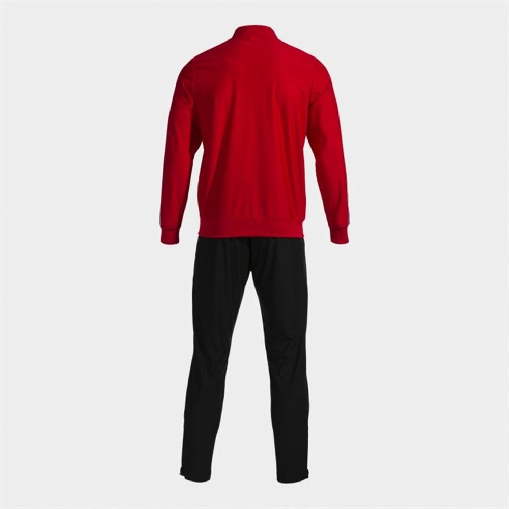 Tracksuit for Adults Joma Sport Victory Black Red Children's Men 2 Pieces