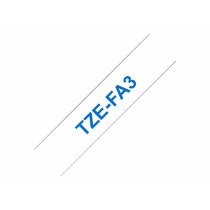 Ruban Laminé pour Etiqueteuses Brother TZe-FA3 Bleu/Blanc 12 mm 12 mm x 3 m