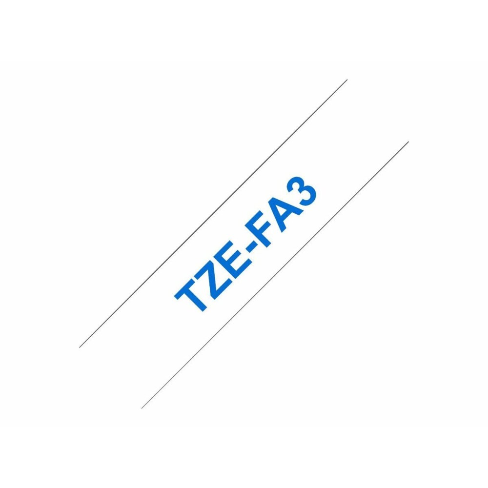 Ruban Laminé pour Etiqueteuses Brother TZe-FA3 Bleu/Blanc 12 mm 12 mm x 3 m