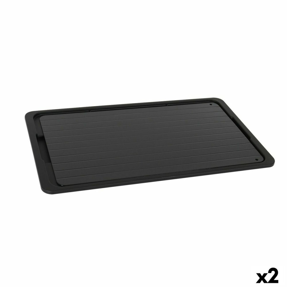Plaque de Décongélation rapide des Aliments Percutti Noir 39 x 23 cm Fonction de dégivrage (2 Unités)