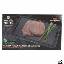 Plaque de Décongélation rapide des Aliments Percutti Noir 39 x 23 cm Fonction de dégivrage (2 Unités)
