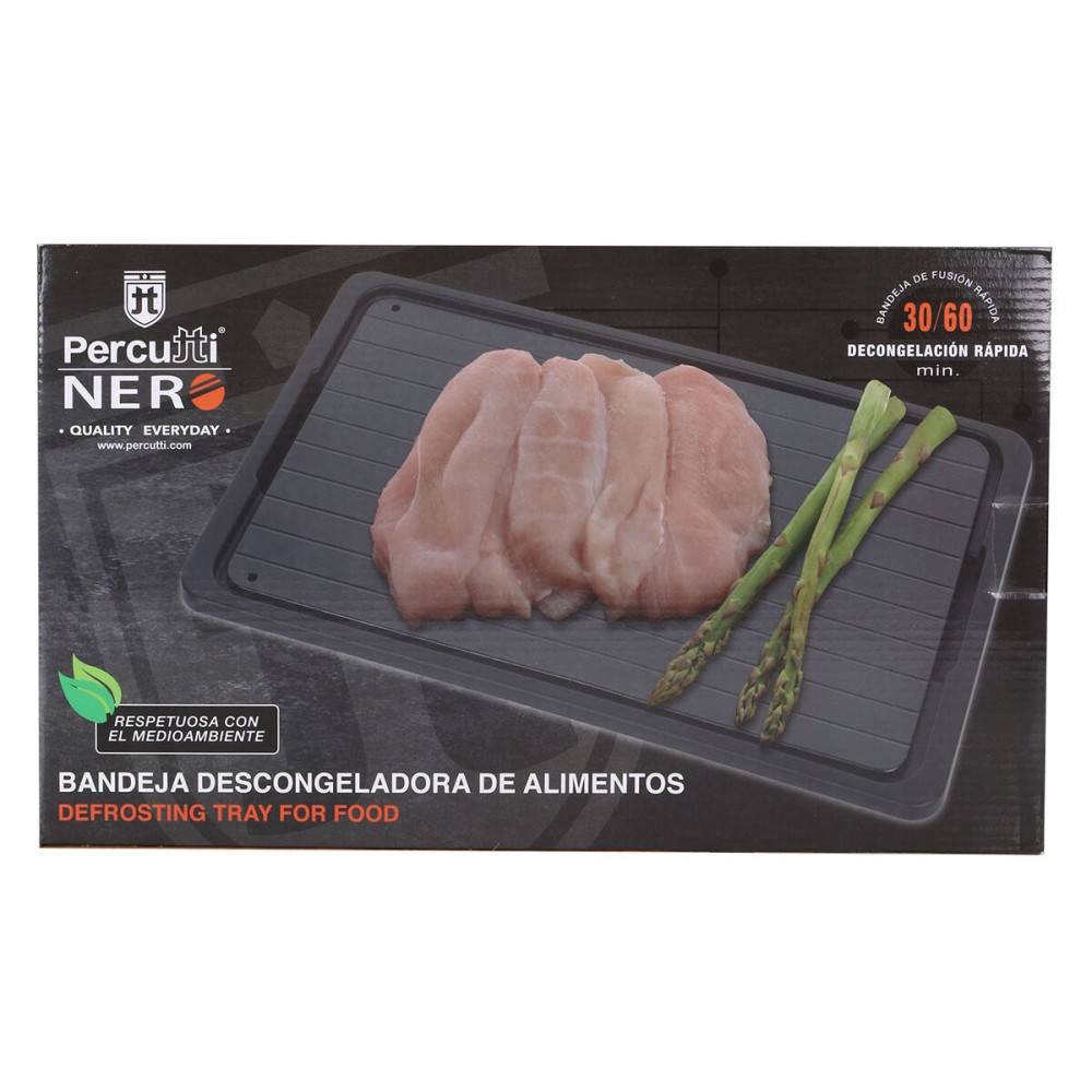 Plaque de Décongélation rapide des Aliments Percutti Noir 39 x 23 cm Fonction de dégivrage (2 Unités)