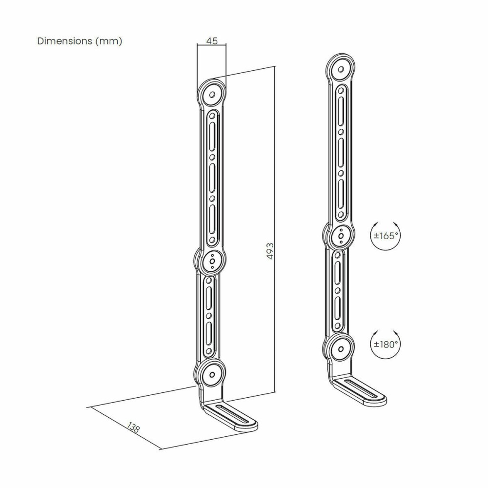 Support Haut-parleurs Aisens SPK03U-375 Noir