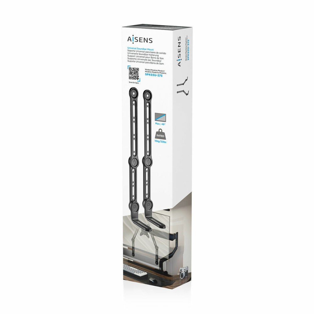 Support Haut-parleurs Aisens SPK03U-375 Noir