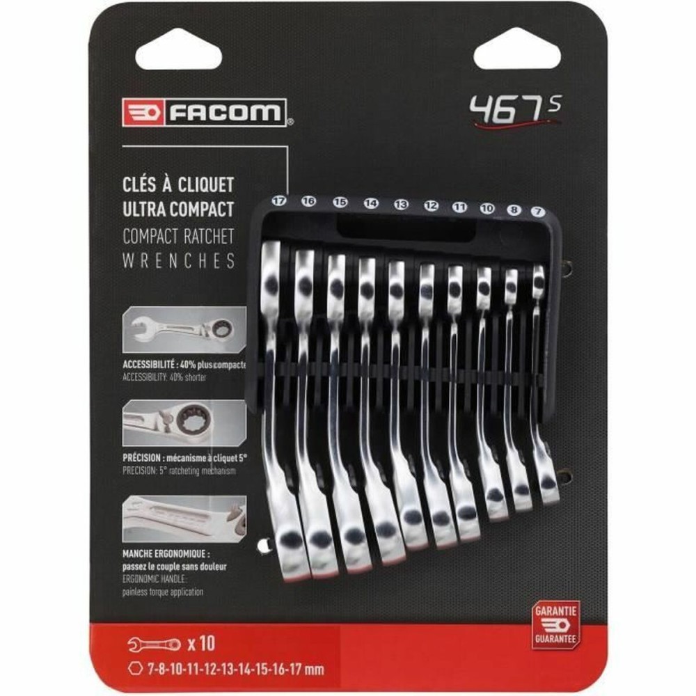 Combination spanner set Facom 467BS.JP10PB