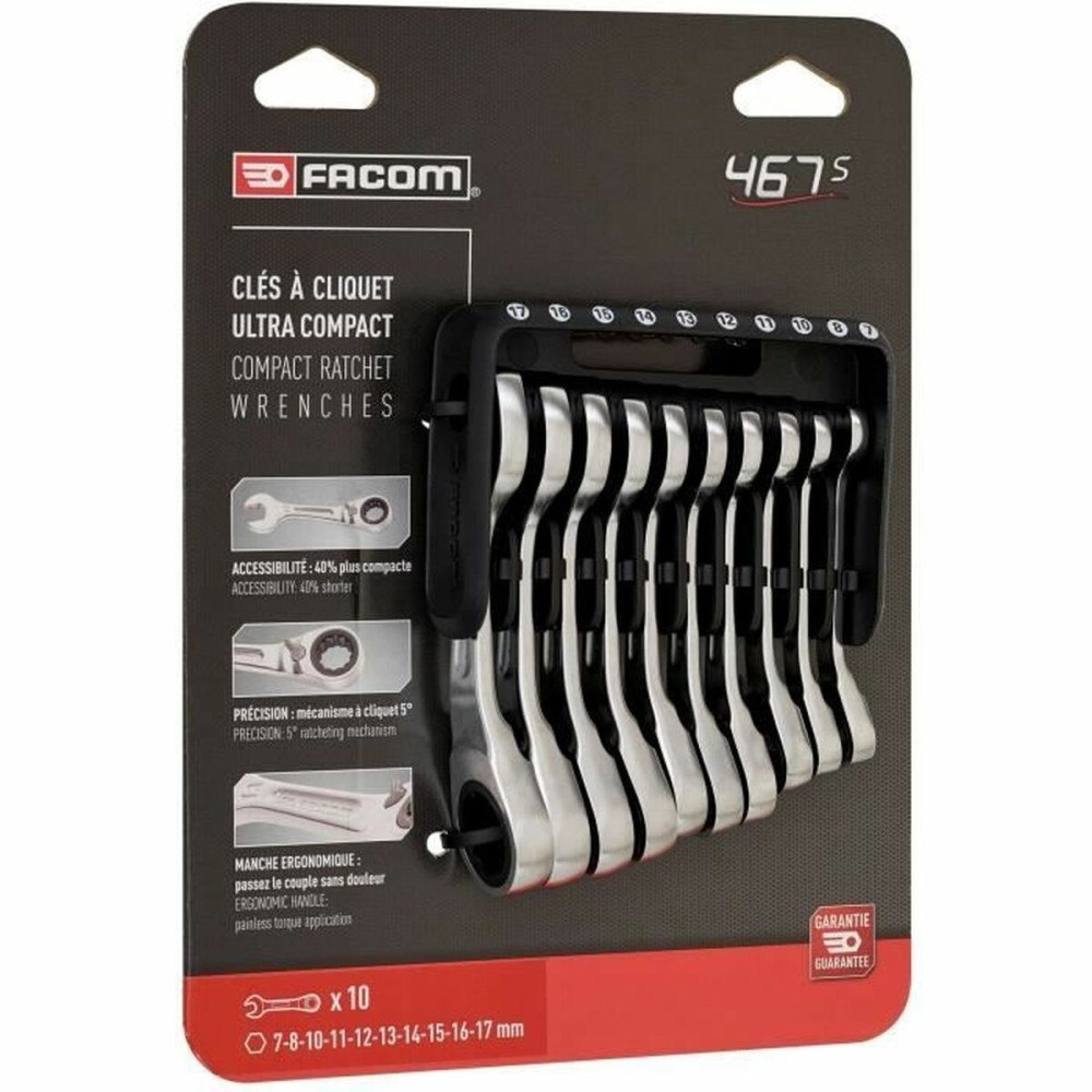 Combination spanner set Facom 467BS.JP10PB