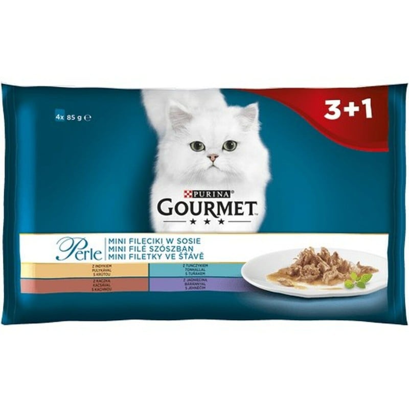 Aliments pour chat Purina Gourmet Thon Agneau Canard 4 x 85 g