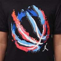 Child's Short Sleeve T-Shirt Jordan Jdb Bball Fire Ss Black