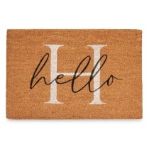 Paillasson Hello Blanc Naturel 60 x 1 x 40 cm (12 Unités)